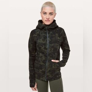 Lululemon Scuba Hoodie  Cotton Fleece Incognito Camo Multi Gator Green 6